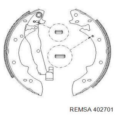 Колодки гальмові задні, барабанні Remsa 402701 ціна, від 18.76 USD