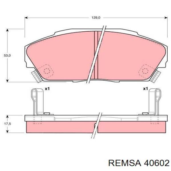 Купити 40602 Remsa Колодки гальмівні передні, дискові