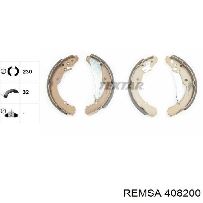 Колодки гальмові задні, барабанні Remsa 408200 ціна, від 24.98 USD