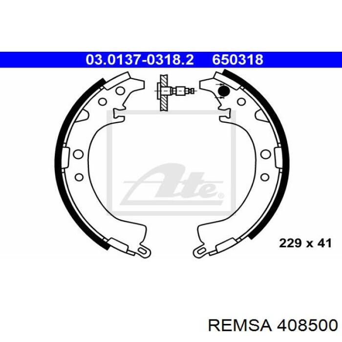 Колодки гальмові задні, барабанні Remsa 408500 ціна, від 25.97 USD