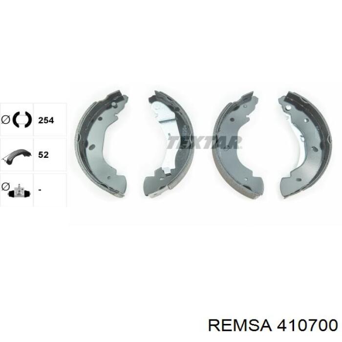 Колодки гальмові задні, барабанні Remsa 410700 ціна, від 23.95 USD