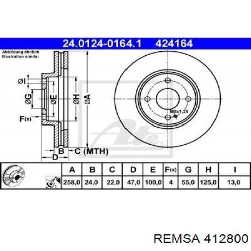 Колодки гальмові задні, барабанні 412800 Remsa