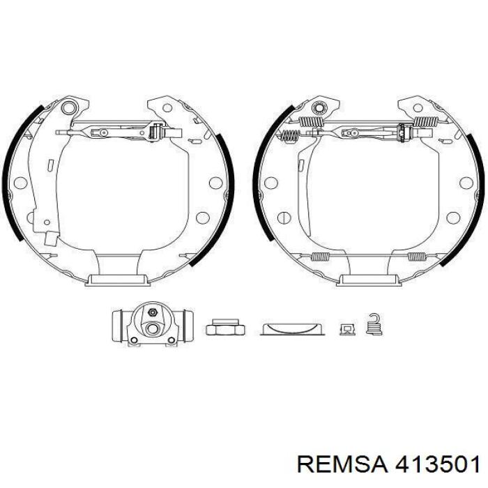 Гальма робочі задні ножні і гальмівні барабани Remsa 413501