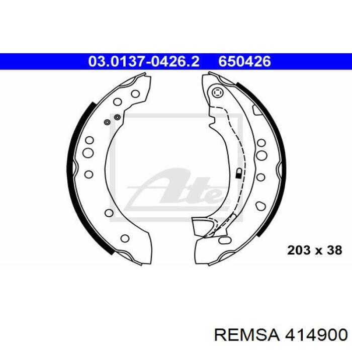 Колодки гальмові задні, барабанні Remsa 414900 ціна, від 26.17 USD