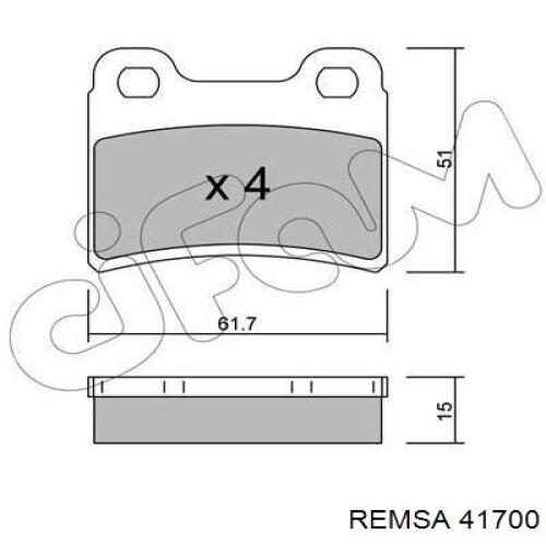 41700 Remsa колодки гальмові задні, дискові