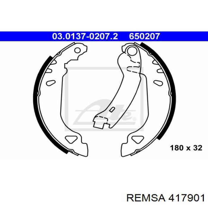 Колодки гальмові задні, барабанні 417901 Remsa