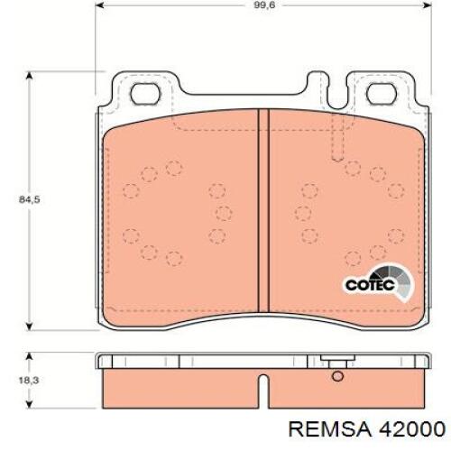 Колодки гальмівні передні, дискові 42000 Remsa