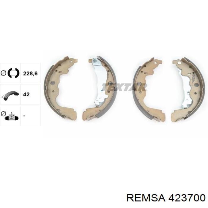 Колодки гальмові задні, барабанні Remsa 423700 ціна, від 24.49 USD