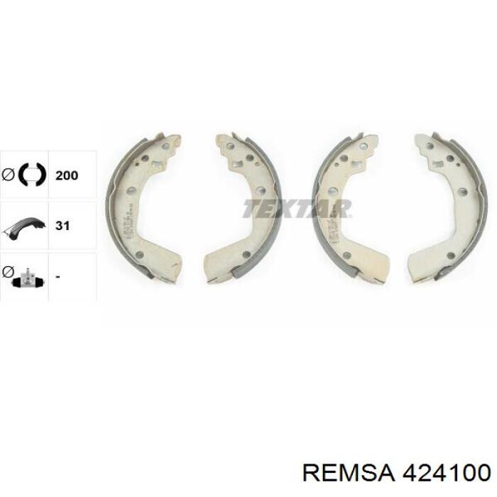 Колодки гальмові задні, барабанні Remsa 424100 ціна, від 18.06 USD