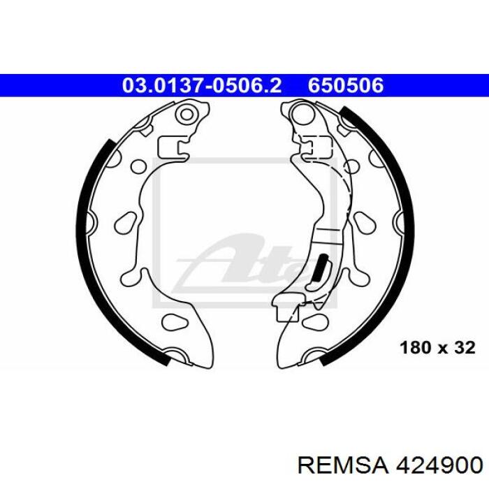 Колодки гальмові задні, барабанні Remsa 424900 ціна, від 22.95 USD