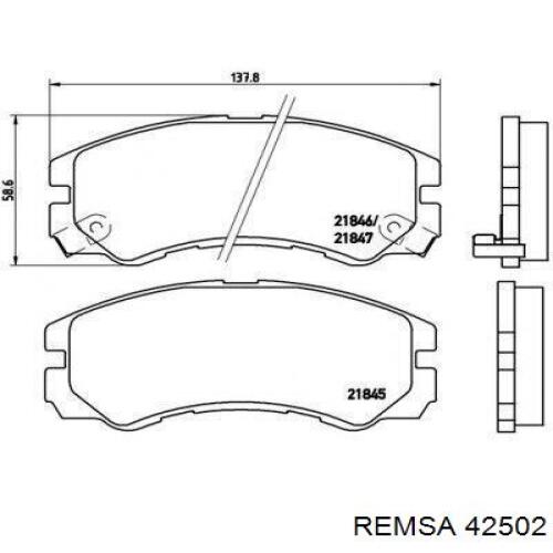 Купити 42502 Remsa Колодки гальмівні передні, дискові