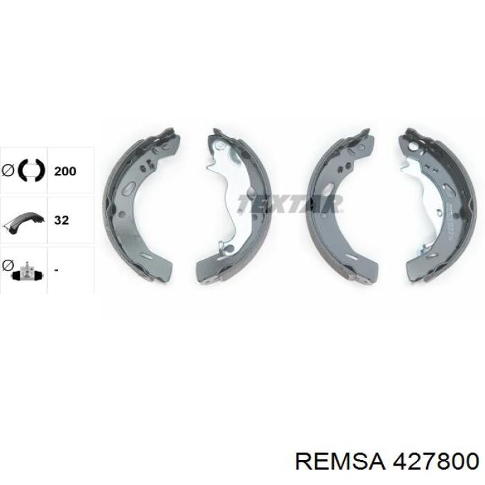 Колодки гальмові задні, барабанні 427800 Remsa
