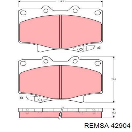 Гальмівні колодки Remsa 42904 ціна, від 21.56 USD