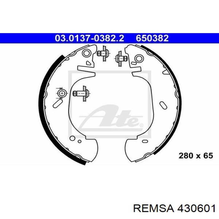 Купити 430601 Remsa Колодки гальмові задні, барабанні