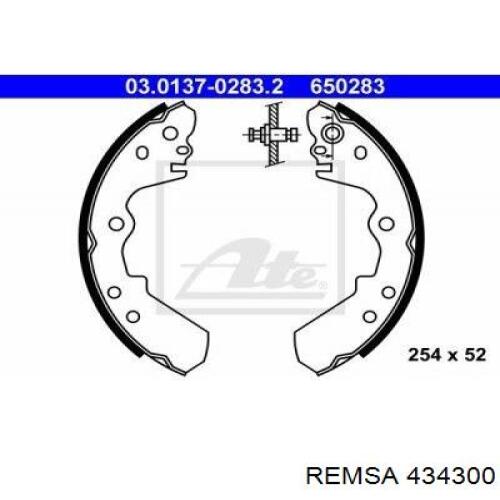 Купити 434300 Remsa Колодки гальмові задні, барабанні