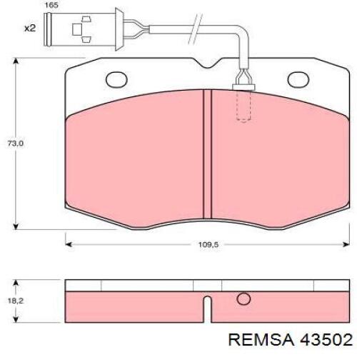43502 Remsa колодки гальмівні передні, дискові