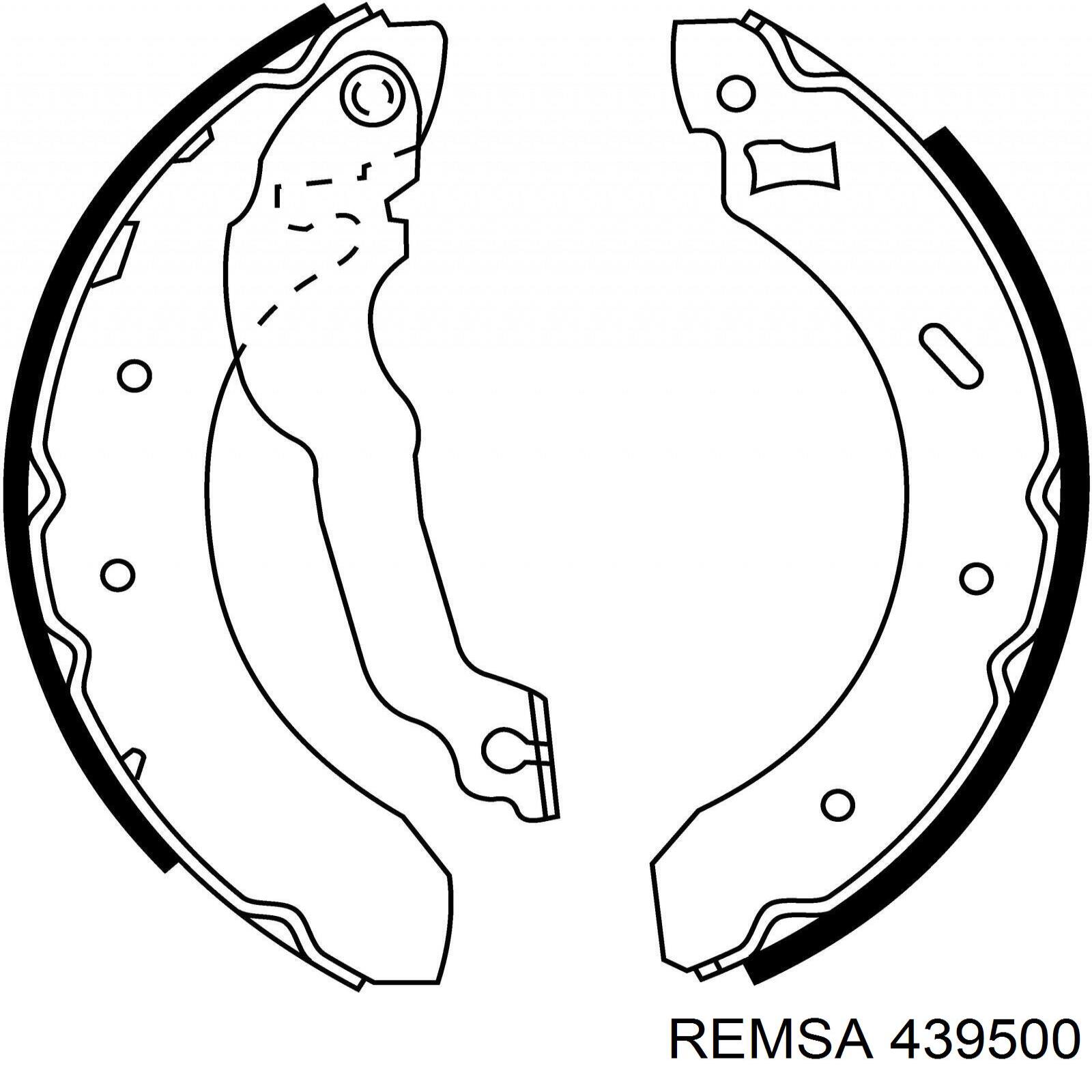 Колодки гальмові задні, барабанні Remsa 439500 ціна, від 24.79 USD