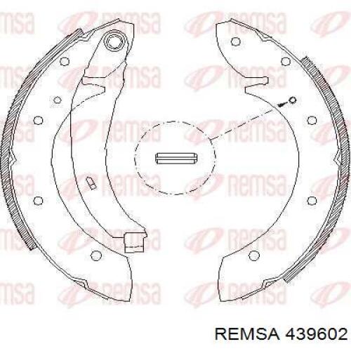 Колодки гальмівні задні барабанні, в зборі з циліндруми, комплект 439602 Remsa