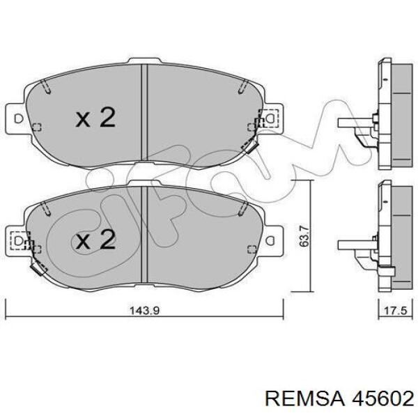 Колодки гальмівні передні, дискові 45602 Remsa