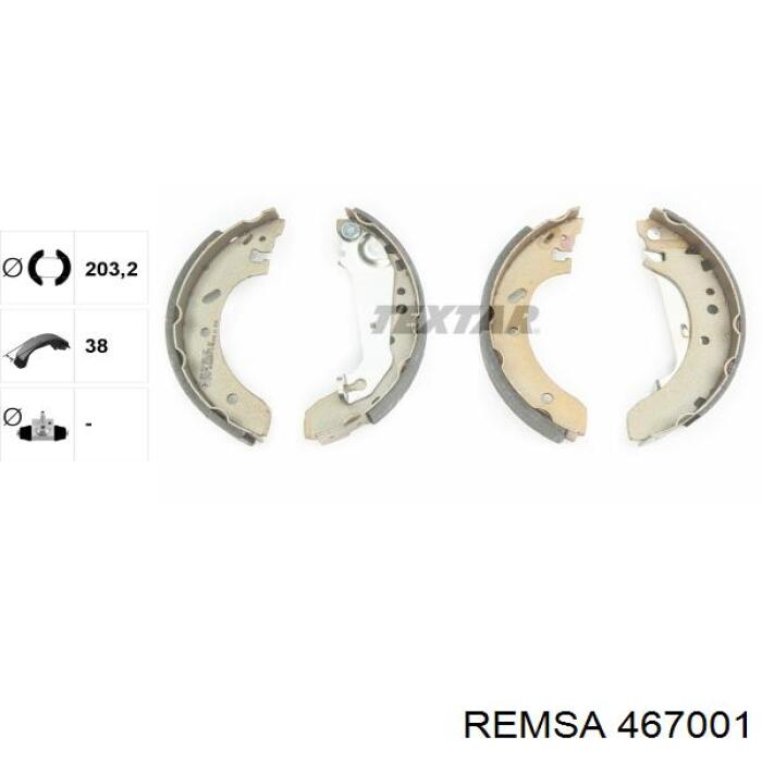 Колодки гальмові задні, барабанні 467001 Remsa