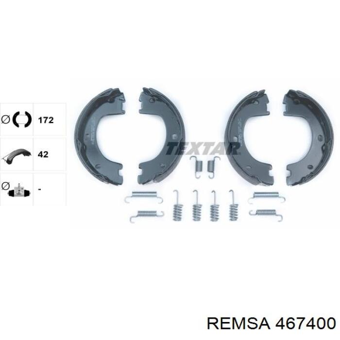 Колодки ручника / стоянкового гальма Remsa 467400 ціна, від 28.00 USD