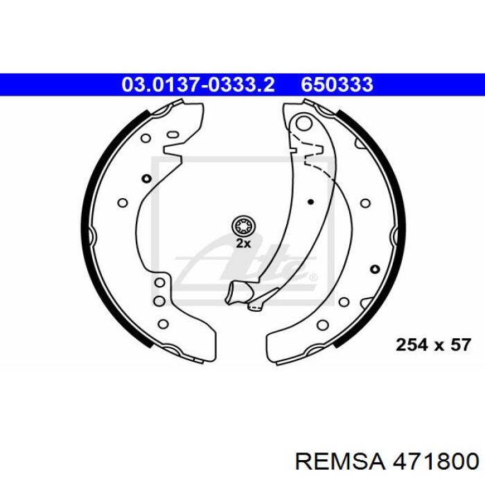 Колодки гальмові задні, барабанні Remsa 471800 ціна, від 30.80 USD