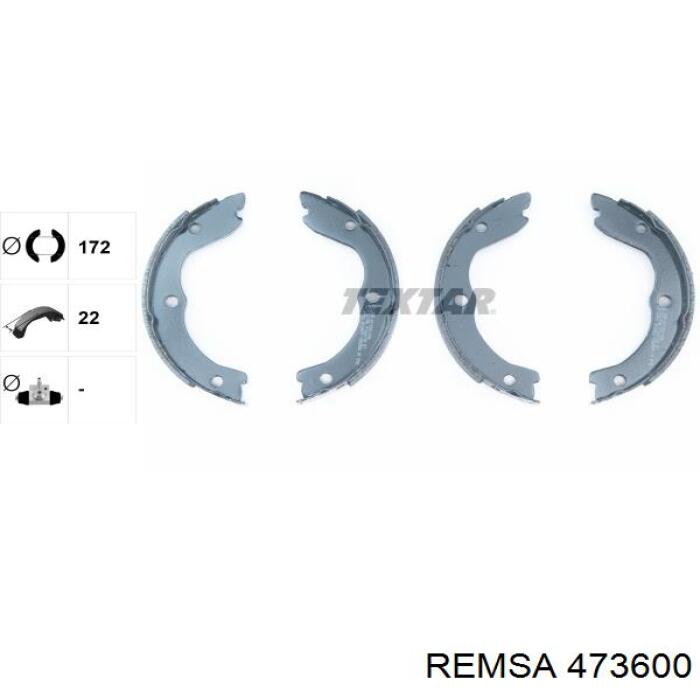 Колодки ручника / стоянкового гальма Remsa 473600 ціна, від 20.52 USD