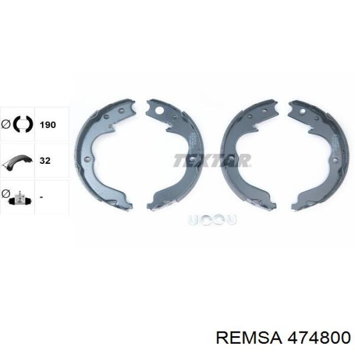 Колодки ручника / стоянкового гальма Remsa 474800 ціна, від 25.84 USD
