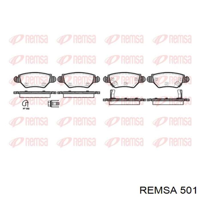 Колодки гальмові задні, дискові 501 Remsa