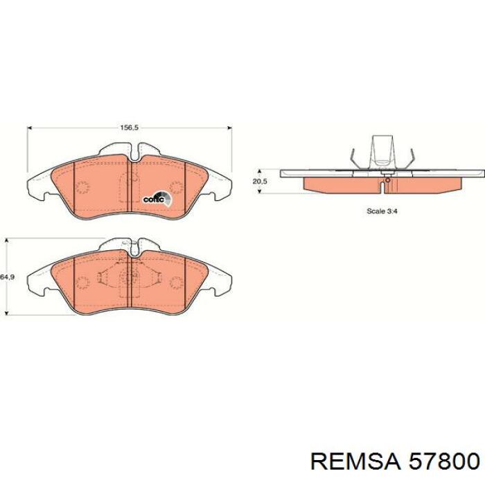 Гальмівні колодки Remsa 57800 ціна, від 26.45 USD