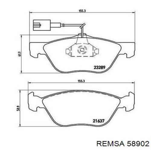 Гальмівні колодки Remsa 58902 ціна, від 33.15 USD