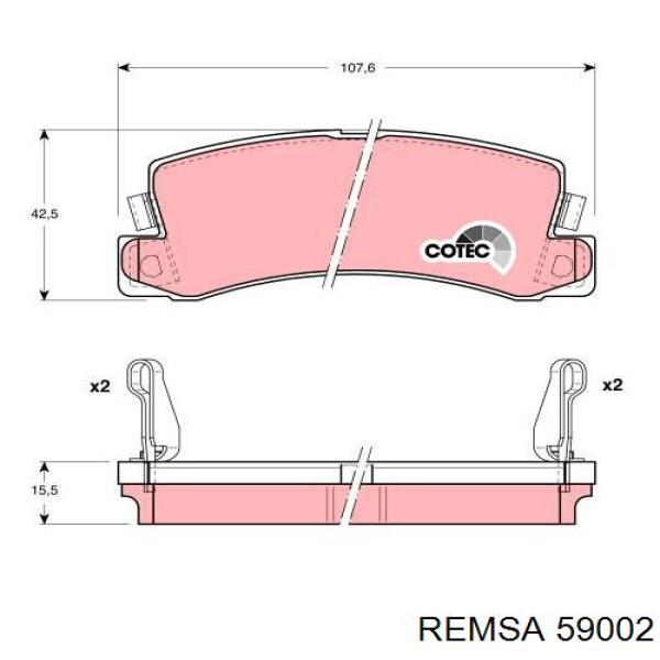 Гальмівні колодки Remsa 59002 ціна, від 19.27 USD