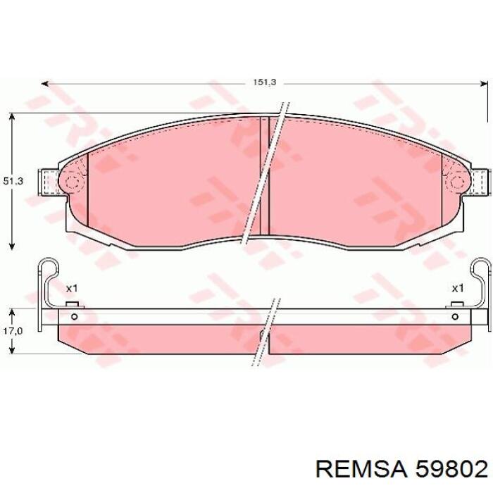 59802 Remsa Передні гальмівні колодки
