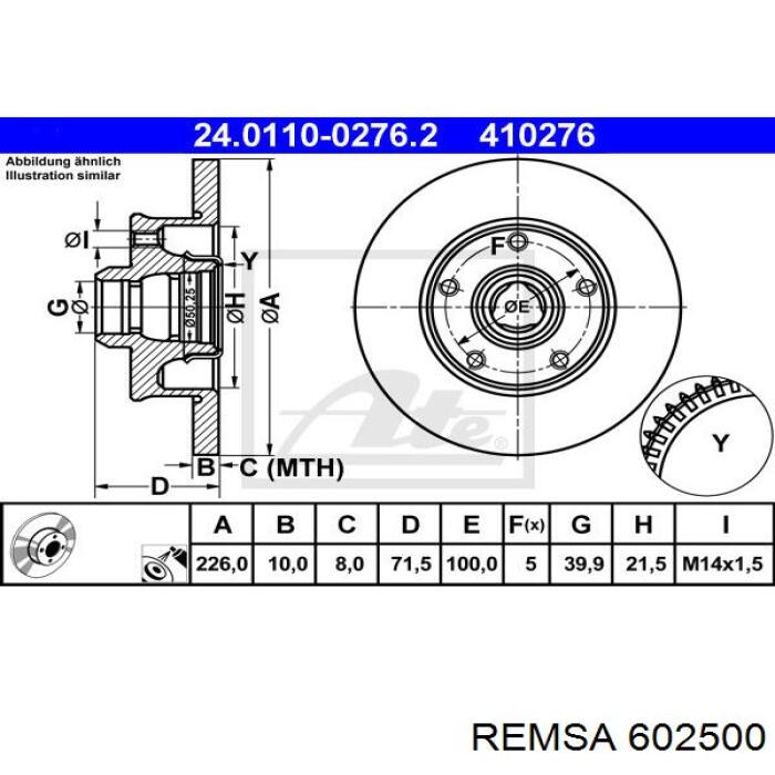 Задні дискові гальма Remsa 602500 ціна, від 25.86 USD