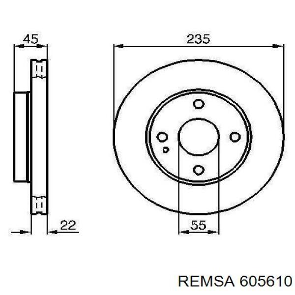 605610 Remsa Гальмо дискове переднє