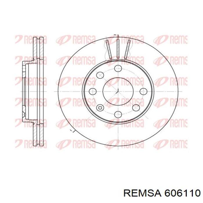 606110 Remsa диск гальмівний передній