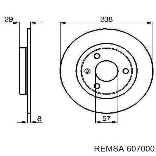 Диск переднього гальма Remsa 607000 ціна, від 16.05 USD
