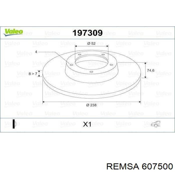Диск гальмівний задній Remsa 607500