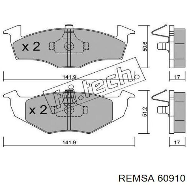 60910 Remsa Передні гальмівні колодки