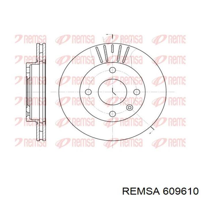609610 Remsa диск гальмівний передній
