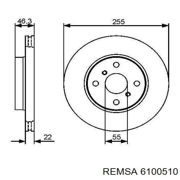 Диск переднього гальма Remsa 6100510 ціна, від 35.31 USD