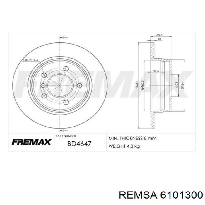 Задні дискові гальма Remsa 6101300 ціна, від 36.03 USD