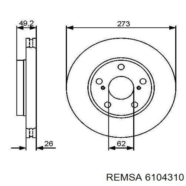 Купити 6104310 Remsa Ротор гальмівний