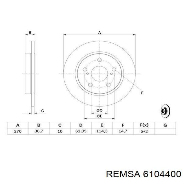 Гальмівні диски 6104400 Remsa