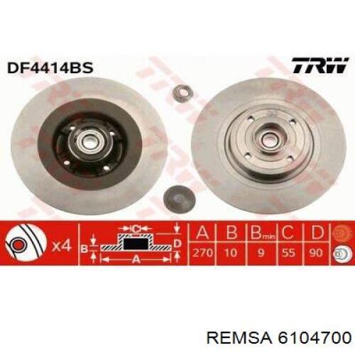 Гальмівні диски 6104700 Remsa