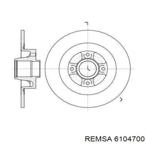 Диск гальмівний задній Remsa 6104700