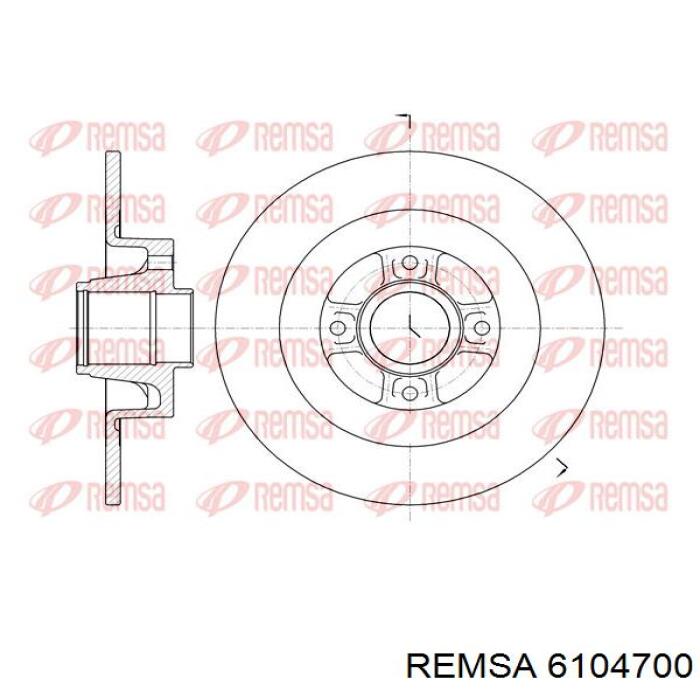 Диск гальмівний задній 6104700 Remsa