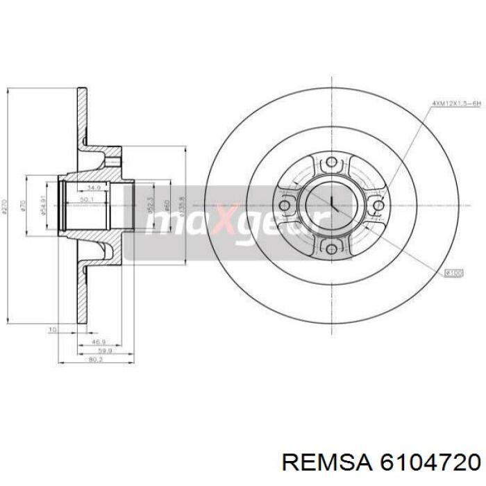 Задні дискові гальма Remsa 6104720 ціна, від 84.85 USD