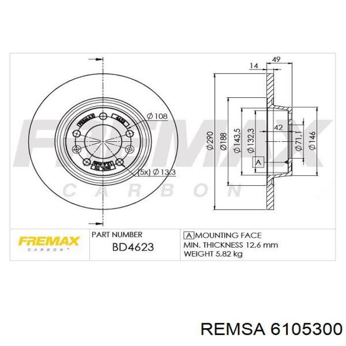 Задні дискові гальма Remsa 6105300 ціна, від 35.43 USD