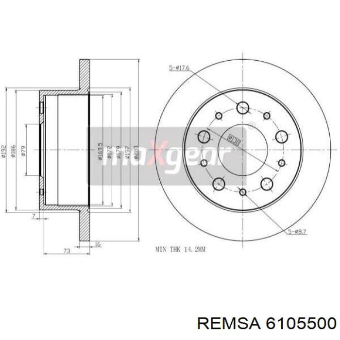 Гальмівні диски 6105500 Remsa